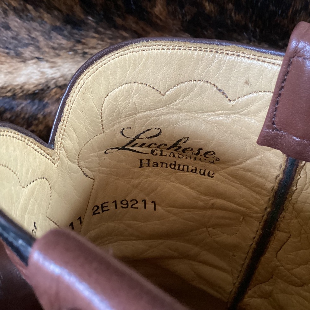 Lucchese X J Gilbert Cowboy Western Roper Boots Brown Size 11 Made In USA RARE! - Picture 12 of 12